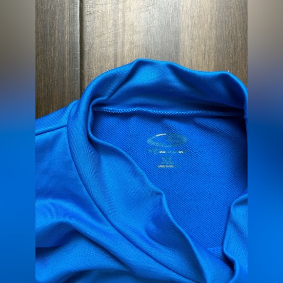 Junior size XL Champion Blue Mock Neck Long Sleeve Shirt Athletic Top - Picture 6 of 10